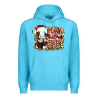 Ocean Blue merry christmas y'all cow Premium Hoodie - Artiststas