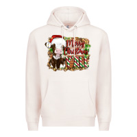 Pale Pink merry christmas y'all cow Premium Hoodie - Artiststas