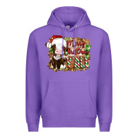 Purple merry christmas y'all cow Premium Hoodie - Artiststas