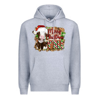 Heather Grey merry christmas y'all cow Premium Hoodie - Artiststas