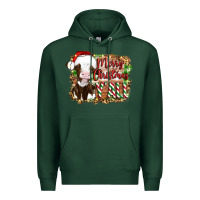 Sports Green merry christmas y'all cow Premium Hoodie - Artiststas