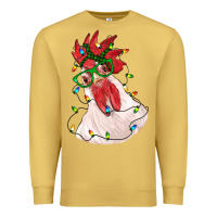 Antique Gold christmas rooster with lights Premium Sweatshirt - RanaPortraitStore