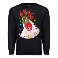 Black christmas rooster with lights Premium Sweatshirt - RanaPortraitStore