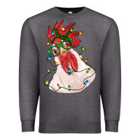 Charcoal Heather christmas rooster with lights Premium Sweatshirt - RanaPortraitStore