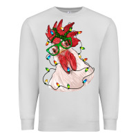 Dove Grey christmas rooster with lights Premium Sweatshirt - RanaPortraitStore