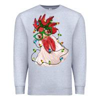 Heather Grey christmas rooster with lights Premium Sweatshirt - RanaPortraitStore
