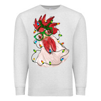 Oatmeal Heather christmas rooster with lights Premium Sweatshirt - RanaPortraitStore