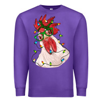 Purple christmas rooster with lights Premium Sweatshirt - RanaPortraitStore