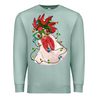 Seafoam christmas rooster with lights Premium Sweatshirt - RanaPortraitStore