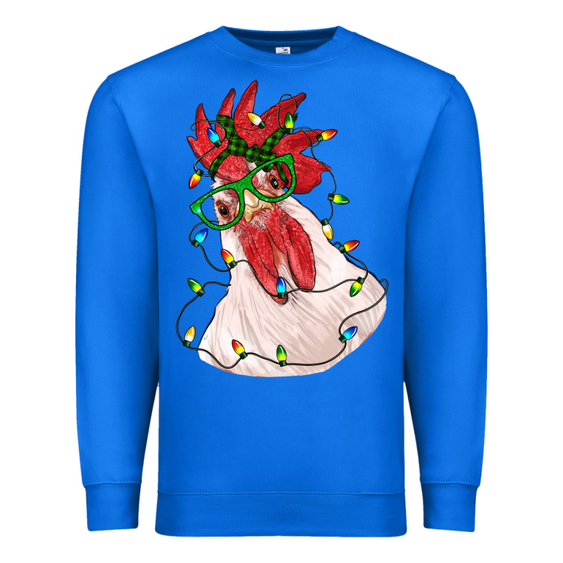 Christmas Rooster With Lights Premium Sweatshirt by RanaPortraitStore | Teevron