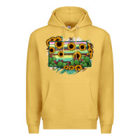 Antique Gold North Dakota State Map Premium Hoodie - RanaPortraitStore