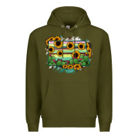 Army Green North Dakota State Map Premium Hoodie - RanaPortraitStore