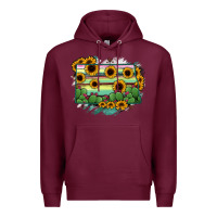 Burgundy North Dakota State Map Premium Hoodie - RanaPortraitStore