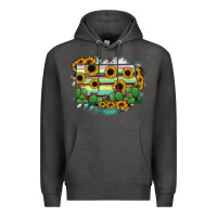 Charcoal Heather North Dakota State Map Premium Hoodie - RanaPortraitStore