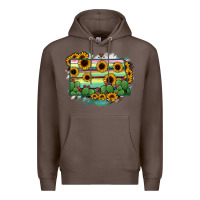 Coffee North Dakota State Map Premium Hoodie - RanaPortraitStore