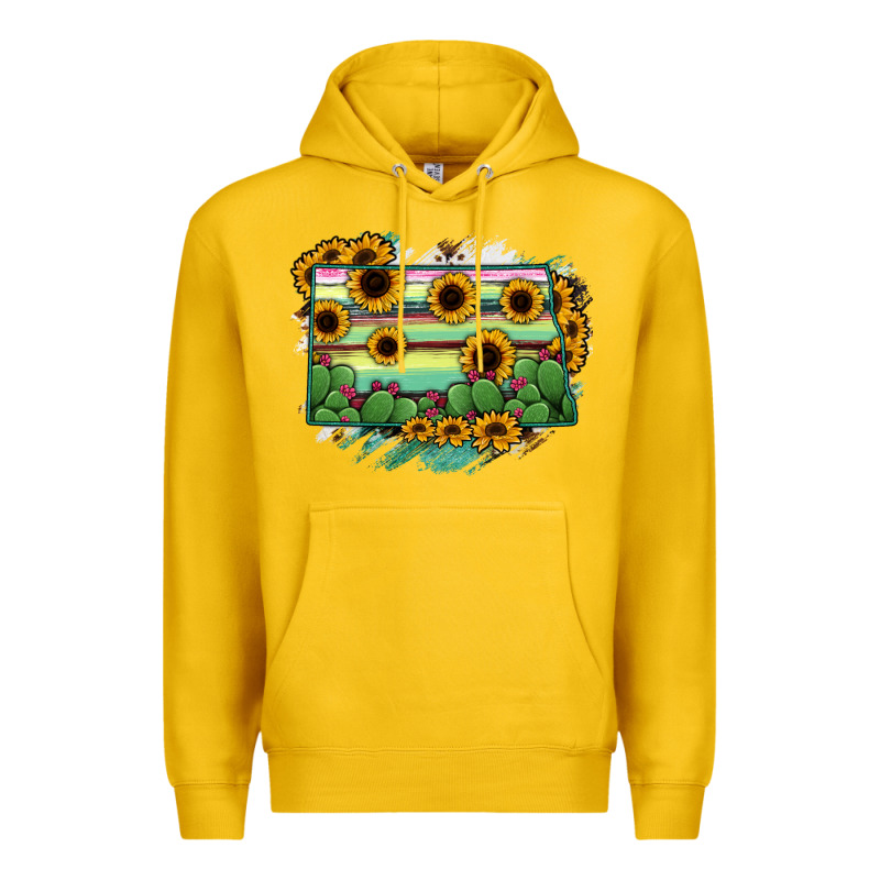 North Dakota State Map Premium Hoodie by RanaPortraitStore | Teevron