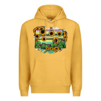 Mustard North Dakota State Map Premium Hoodie - RanaPortraitStore