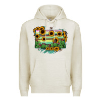 Oatmeal Heather North Dakota State Map Premium Hoodie - RanaPortraitStore