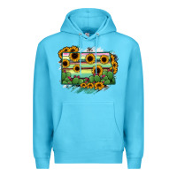 Ocean Blue North Dakota State Map Premium Hoodie - RanaPortraitStore