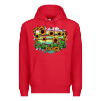 Red North Dakota State Map Premium Hoodie - RanaPortraitStore