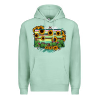 Seafoam North Dakota State Map Premium Hoodie - RanaPortraitStore