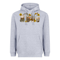 Heather Grey skeleton hands coffee cups Heavyweight Hoodie - texasbilliewilder