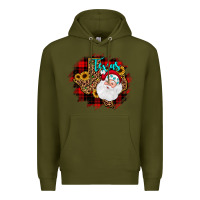 Army Green texas santa wood slice ornament Premium Hoodie - JahusDesignShop