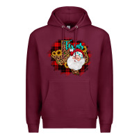 Burgundy texas santa wood slice ornament Premium Hoodie - JahusDesignShop