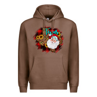 Chestnut texas santa wood slice ornament Premium Hoodie - JahusDesignShop
