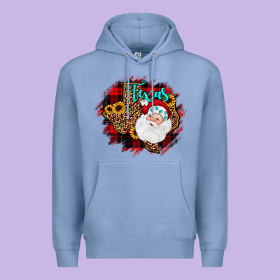 Texas Santa Wood Slice Ornament Premium Hoodie Designed By Jahusdesignshop