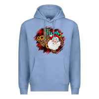 Colony Blue texas santa wood slice ornament Premium Hoodie - JahusDesignShop