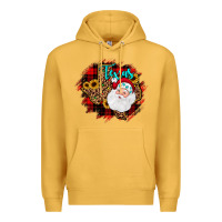 Mustard texas santa wood slice ornament Premium Hoodie - JahusDesignShop