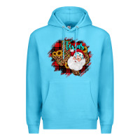 Ocean Blue texas santa wood slice ornament Premium Hoodie - JahusDesignShop
