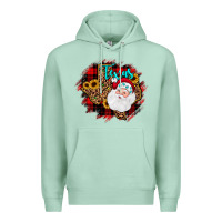Seafoam texas santa wood slice ornament Premium Hoodie - JahusDesignShop