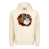 Tofu texas santa wood slice ornament Premium Hoodie - JahusDesignShop