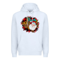 White texas santa wood slice ornament Premium Hoodie - JahusDesignShop