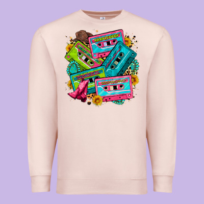 90's Country Cassette Tapes Premium Sweatshirt Designed By Zillion Design Studio