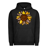 Pigment Black sunflower leopard Urban Hoodie - JahusDesignShop
