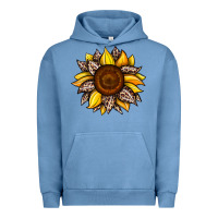Pigment Pebble Blue sunflower leopard Urban Hoodie - JahusDesignShop