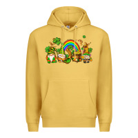Antique Gold st patricks gnomes with rainbow Premium Hoodie - AdoDesignShop