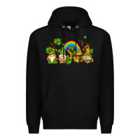 Black st patricks gnomes with rainbow Premium Hoodie - AdoDesignShop