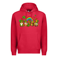 Cardinal st patricks gnomes with rainbow Premium Hoodie - AdoDesignShop
