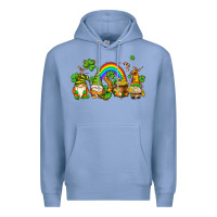 Colony Blue st patricks gnomes with rainbow Premium Hoodie - AdoDesignShop