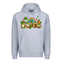 Heather Grey st patricks gnomes with rainbow Premium Hoodie - AdoDesignShop