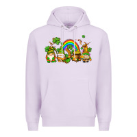 Lilac st patricks gnomes with rainbow Premium Hoodie - AdoDesignShop