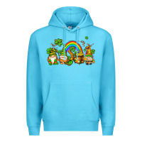 Ocean Blue st patricks gnomes with rainbow Premium Hoodie - AdoDesignShop