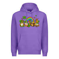 Purple st patricks gnomes with rainbow Premium Hoodie - AdoDesignShop