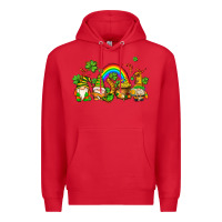 Red st patricks gnomes with rainbow Premium Hoodie - AdoDesignShop