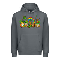 Rock st patricks gnomes with rainbow Premium Hoodie - AdoDesignShop