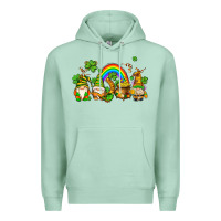Seafoam st patricks gnomes with rainbow Premium Hoodie - AdoDesignShop